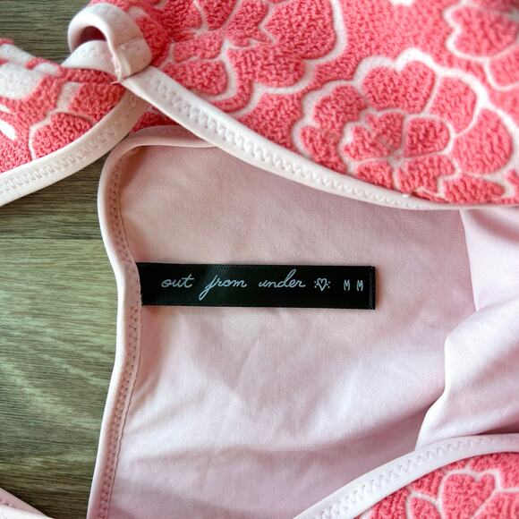 Urban Outfitters Out From Under Blossom Terry Cloth One Piece Swimsuit Pink - Picture 12 of 15